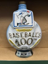 Jim Beam 100th Anniversary Professional Baseball Whiskey Decanter Empty