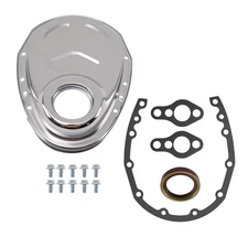 SBC Timing Chain Cover for Chevy 283 327 350 383 400 w/ Bolts Washers Chrome