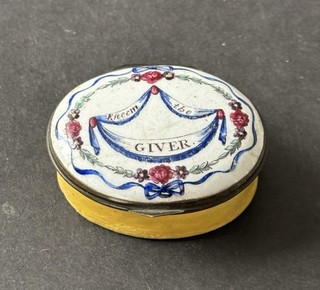 Georgian Bilston Enamel Patch Pill Box Esteem The Giver South Staffordshire