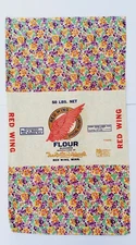 VTG Unused Red Wing 50lb Cotton Fabric Flour Sack with Floral Design Very RARE