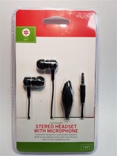 Lot of 6 Lightweight Stereo Headset Mic 3.5mm In Ear-buds Earphones Black Target