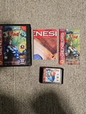 Earthworm Jim Sega Genesis Game Manual And Poster Replacement Box