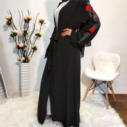 Embroidery Dubai Open Abaya Kimono 