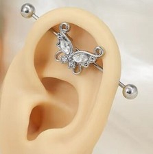 5 LENGTHS " BUTTERFLY" INDUSTRIAL Barbell Surgical Steel 14g.