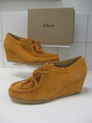 Clarks Originals 7 41 Damenschuhe YARRA BEE Wildleder Desert Wedges Schnürsenkel Mokassin