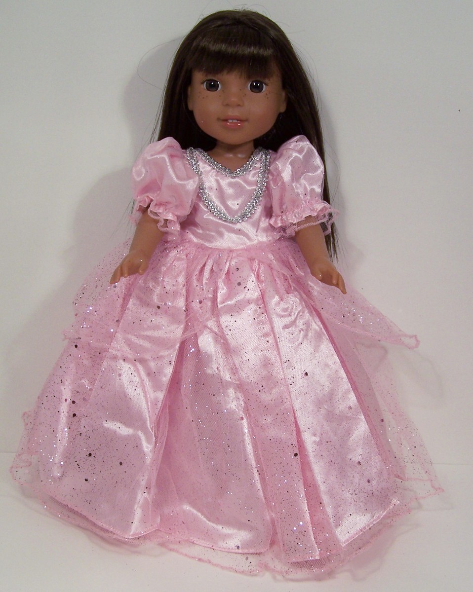 PINK Princess Gown DRESS Doll Clothes For 14" AG Wellie Wisher Wishers  (Debs*)