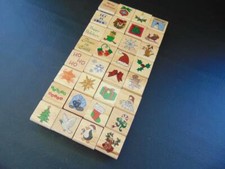 Christmas Holiday Stamp Lot 32 Stamps Wood Mounted Canadian Maple Collection