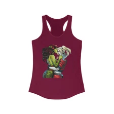 Poison Ivy & Harley Quinn Tearful Kiss Racerback Tank Top