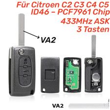 3Taster 433MHz ASK Funk Schlüssel Fernbedienung Für Citroen C2 C3 C4 C5 Berlingo