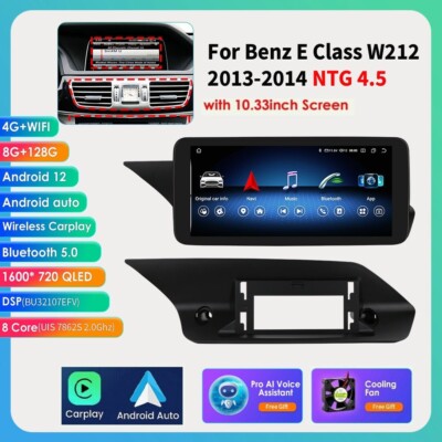 10.3'' Carplay GPS 8+128GB Für Benz E-Klasse W212 Android Autoradio BT DSP NTG4.5