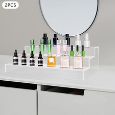 2 Pack 3 Tiers Clear Display Stands Shelf Organizer Holder For Jewelry Perfume
