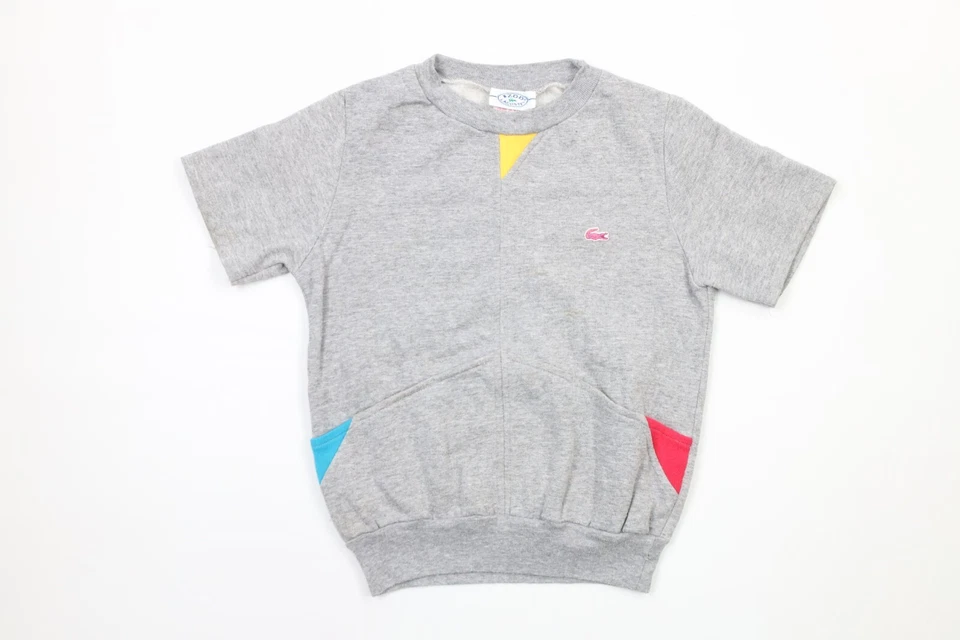 Винтажный 80-х Izod Lacoste девочек маленький состаренный 2 изделия спортивный костюм наряд серый - Изображение 2 из 4