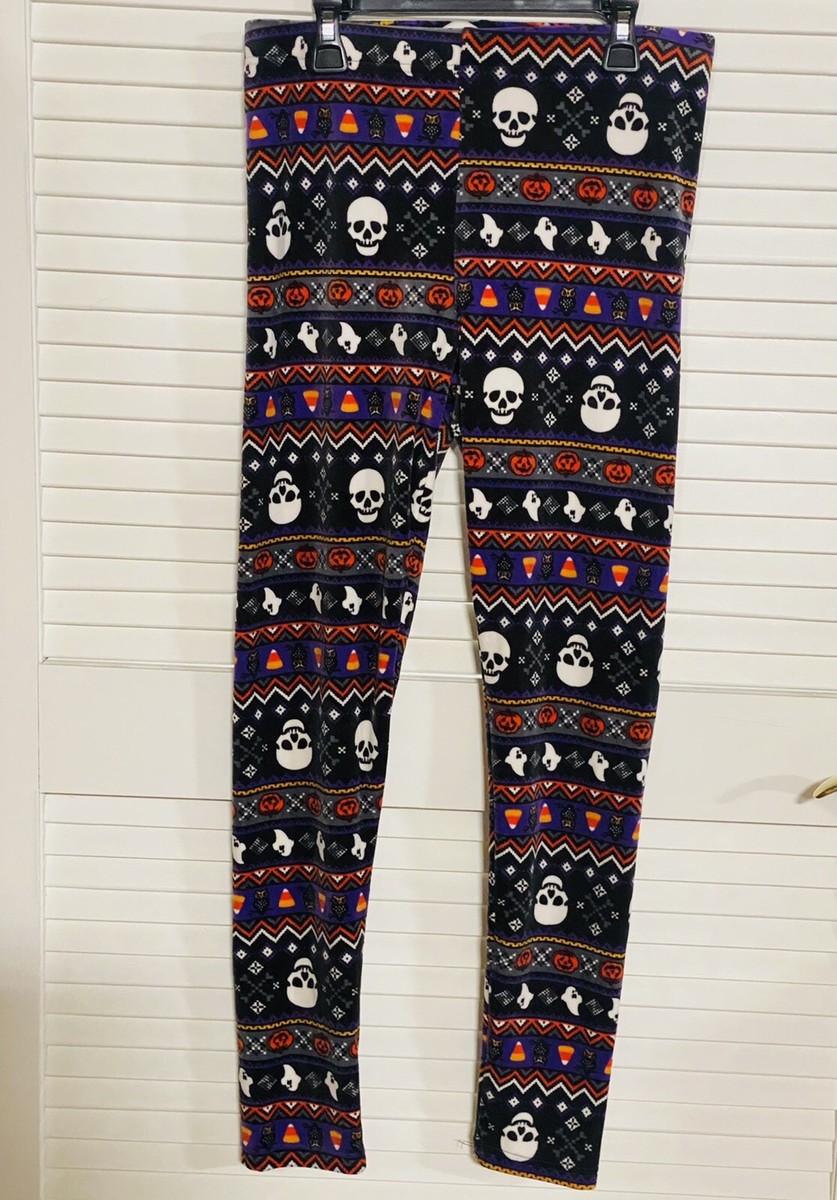 Halloween Leggings Skulls No Boundaries Large Women New