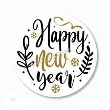 Happy New Year Scrapbook Stickers Favors Holiday Envelope Seals Labels