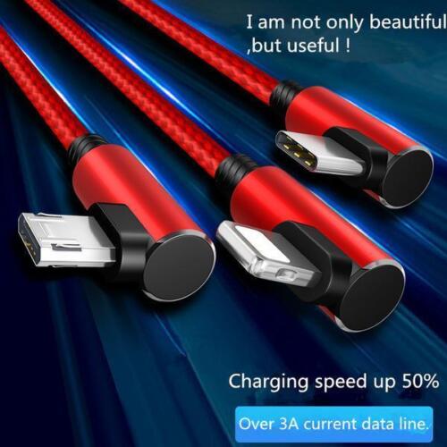 Micro USB Fast Braided 90° Degree Right Angle Data Charging Android Cables - Picture 2 of 7