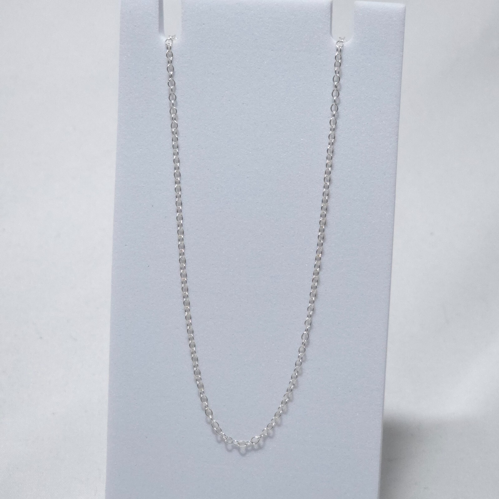 Solid 925 Sterling Silver Classic Round Link 2mm … - image 1