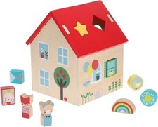 Petit Collage Shape Sorter Wooden Play Set House 9 Pcs 18M Toddler Pretend Play
