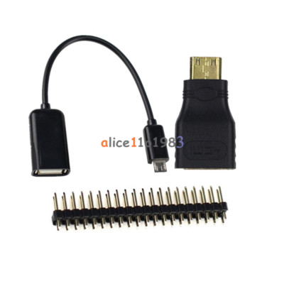 3 in 1 Raspberry Pi Zero Kit Mini HDMI to HDMI Header+Micro USB Adapter+GPIO