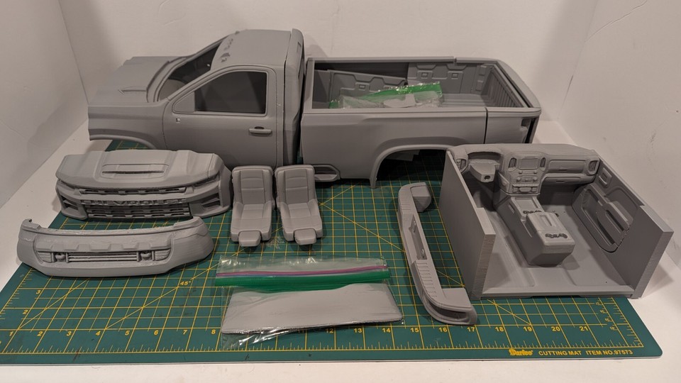 1:87 HO Scale 3D-Printed SRW Flatbed Pickup Truck Body – Perfect For Model Train Layouts & Dioramas