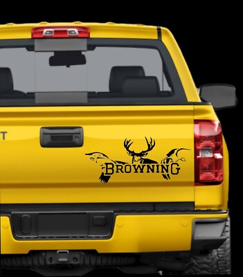 Hunting Silhouette Browning Vinyl Decal/Sticker. Guns, Rifle, Outdoors, Gun Safe