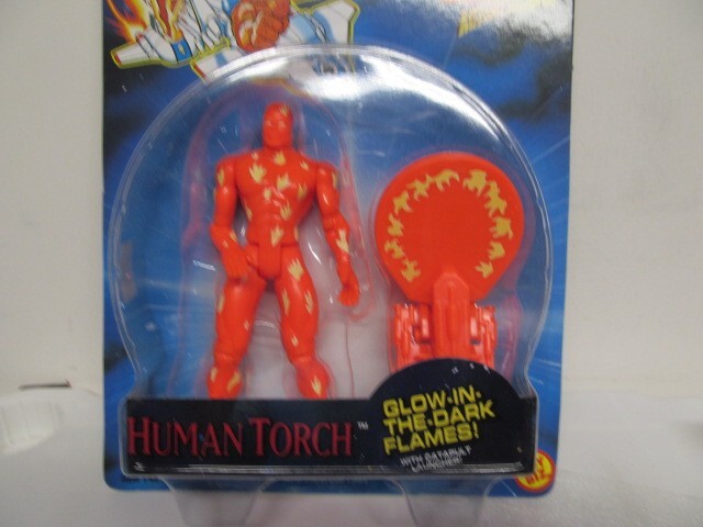 VINTAGE - Fantastic Four - Orange HUMAN TORCH Action Figure