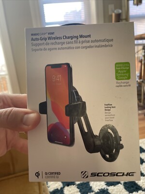 Scosche Magic Grip Auto Grip Wireless Charging Mount Black