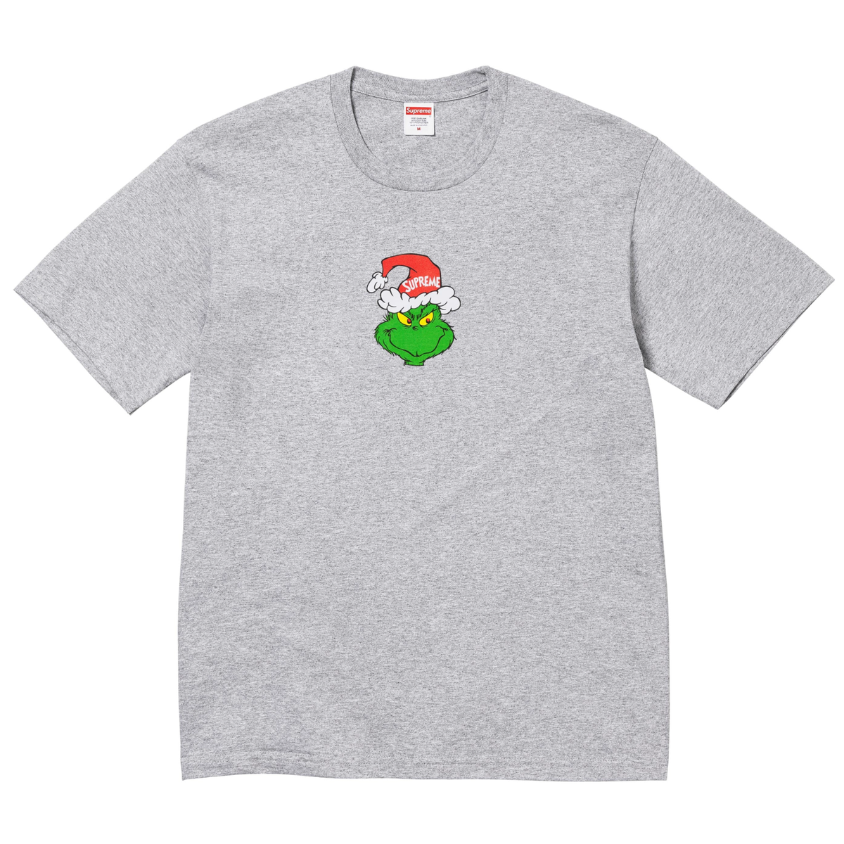 NWT Supreme Grinch Tee SEALED Heather Gray T-Shirt Christmas FW24 
