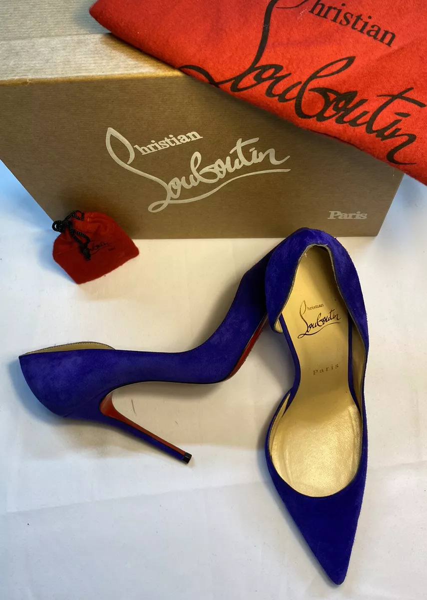 Christian Louboutin Velour Pumps Purple Pop Size 37 Includes Box And Duster