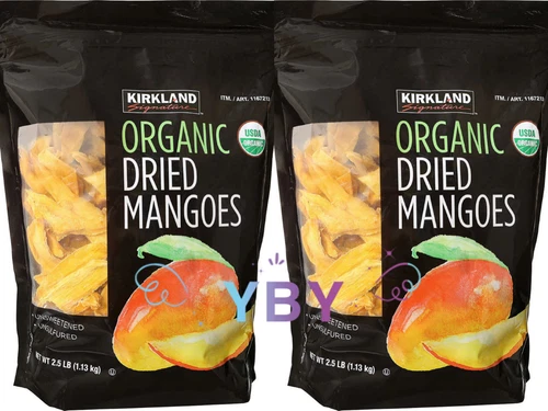 2 Packs Kirkland Signature Organic Dried Mangoes 40 OZ Each Pack, Total 5 lbs