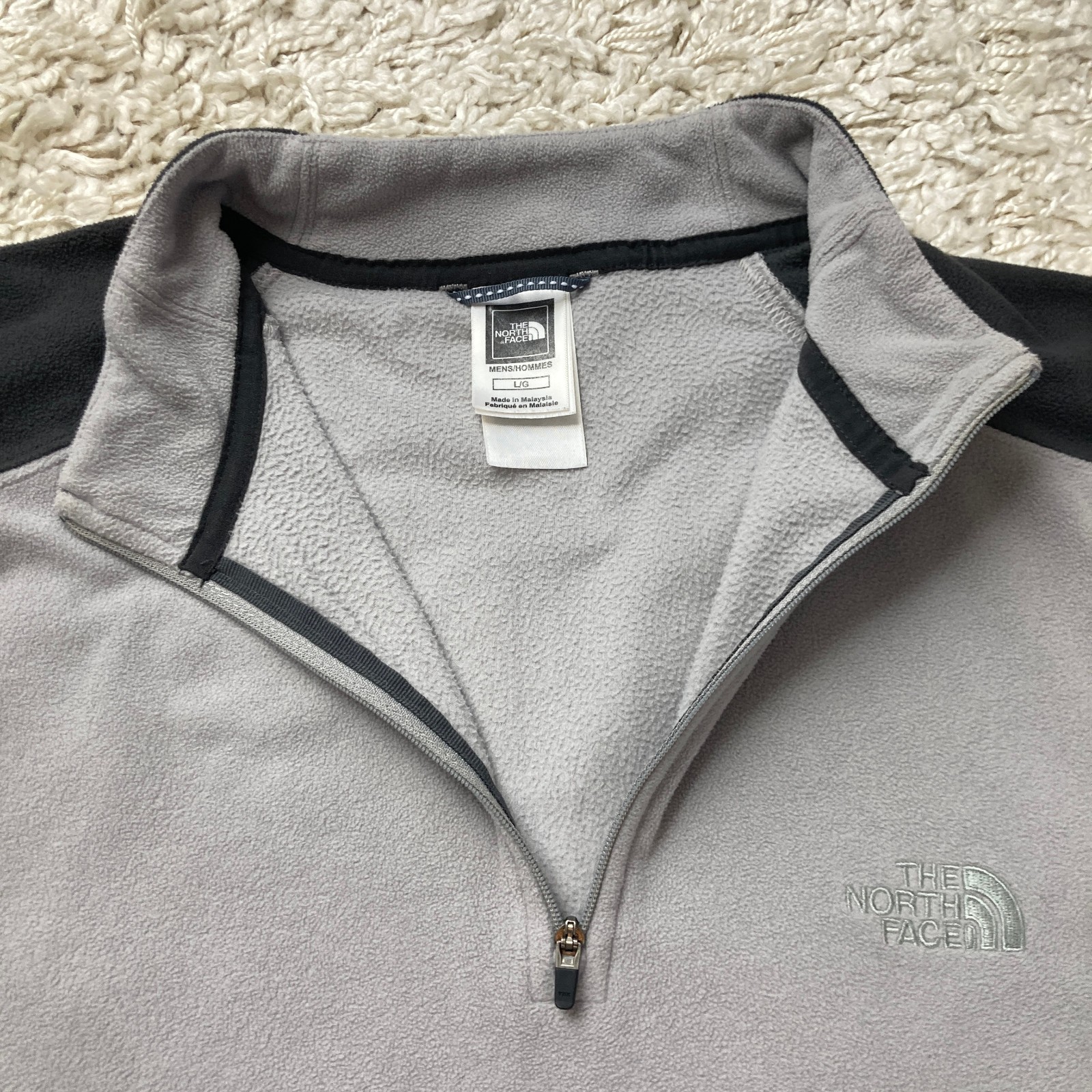 The North Face Fleece Sweater Mens Large Gray 1/4 Zip TKA 100 Long Sleeve thumbnail 7