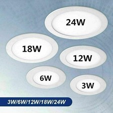 Ultra Slim LED Recessed Round Ceiling Panel Spot Light Downlight Flat Bathroom