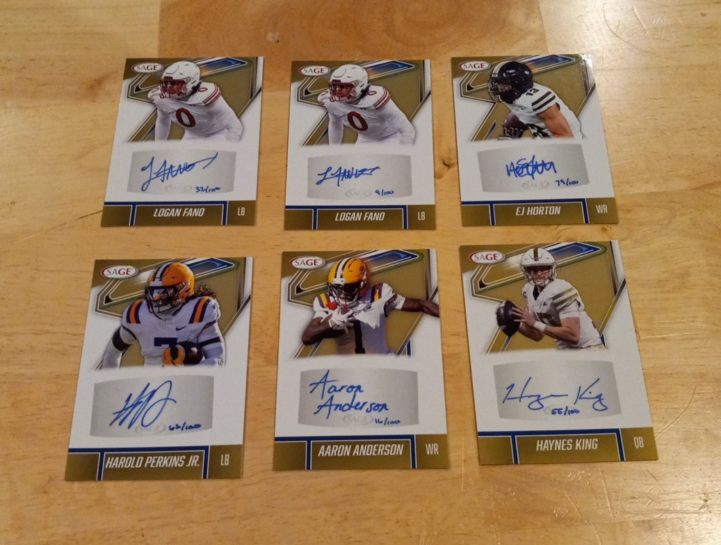 2026 Sage Football High Series AUTO Singles - Create Own Lot