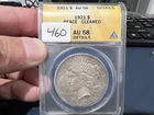 1921 $1 High Relief Peace Silver Dollar Anacs AU58 Details