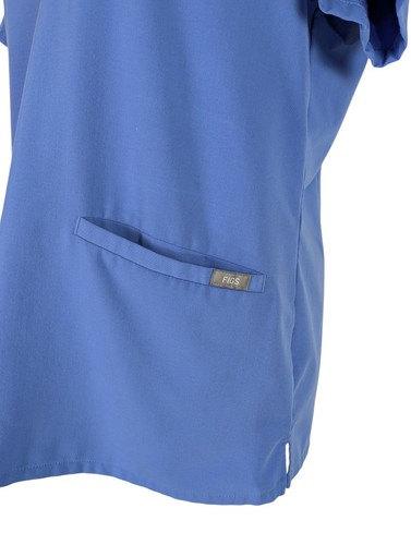 FIGS Technical Collection Scrub Top Womens M Blue Two Pocket Nurse CNA FW1100 - Picture 3 of 5