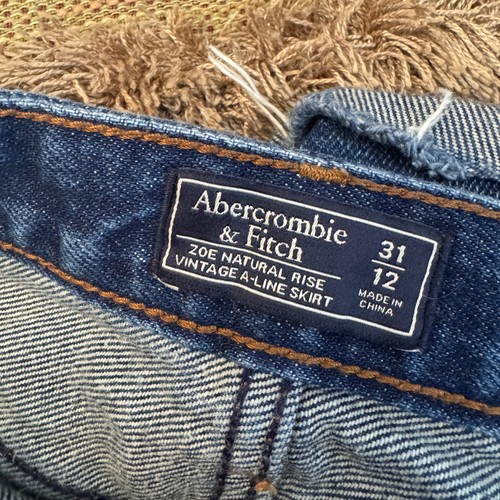 Abercrombie & Fitch Zoe Natural Rise Vintage A-Line Denim Skirt Size 31/12 Retro - Picture 15 of 18