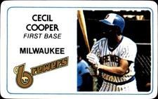 1981 Perma-Graphic Superstar Credit Cards (125- prefix) Cecil Cooper Milwaukee