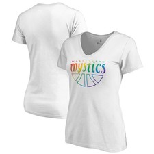Women's White Washington Mystics Team Pride Wordmark V-Neck T-Shirt