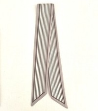 Slim Scarf Taupe Stripe Print 34inch Neck Hair Hat Bag Wrap Accessory No36