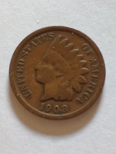 1908 .S Indian Head penny nice coin