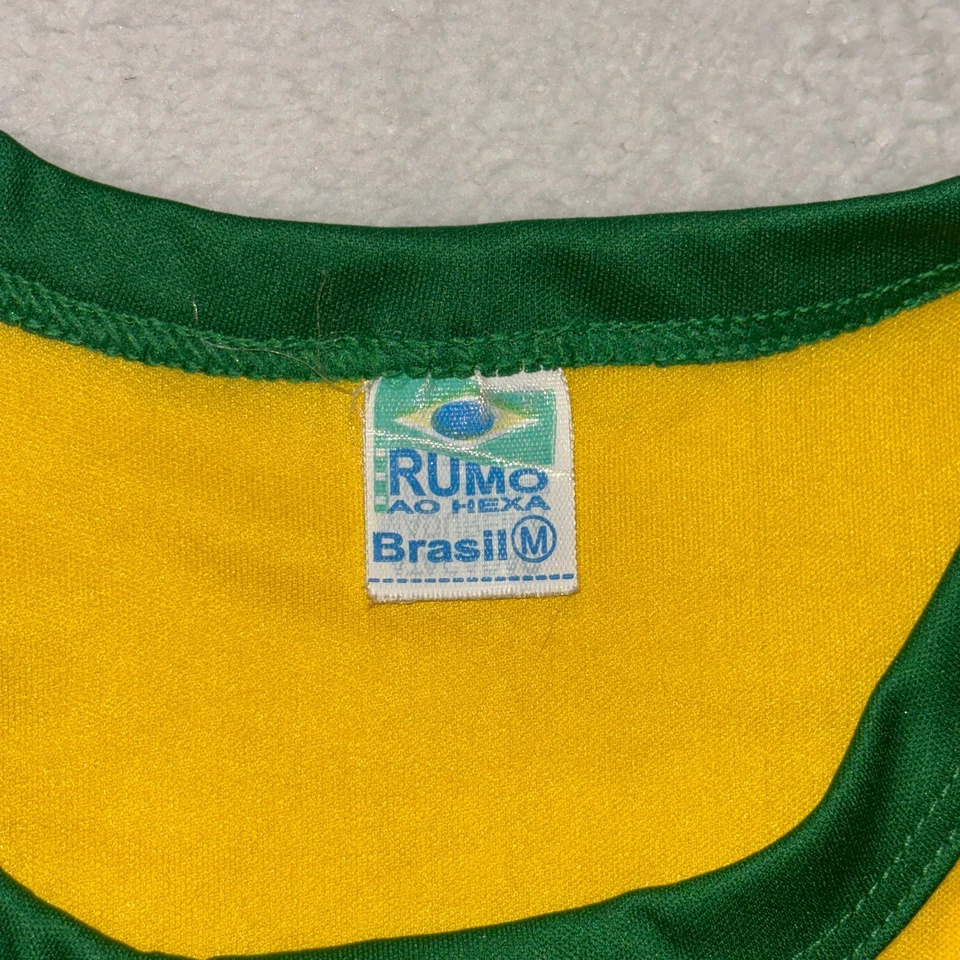 Camisa Brasil Para Hombre Mediana Ligera Amarilla Jersey Borde Verde Ropa Activa Foto 3 de 4