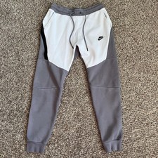 Nike Tech Joggers Mens Small Gray and White Fleece Pants 
