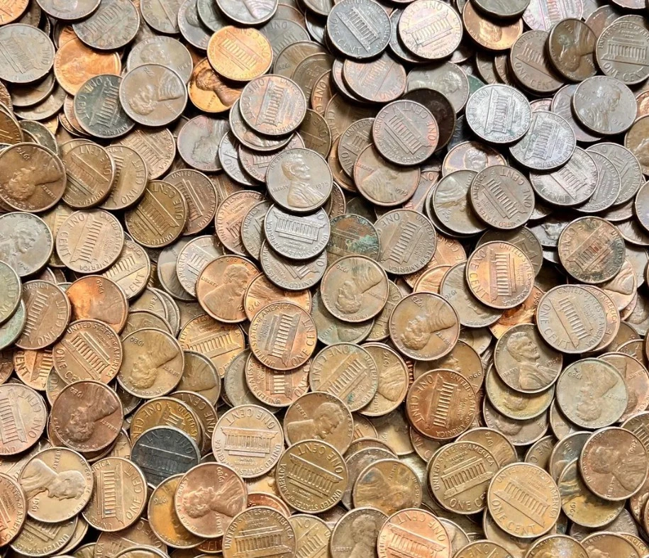 Centavos de cobre circulados Estados Unidos 1959-1982 a granel de 2,2 libras a granel sin buscar Foto 2 de 2