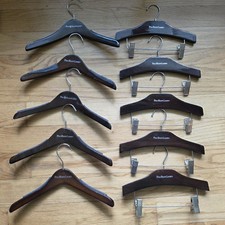 10 Polo Ralph Lauren Brown Wooden Hangers Shirt Pants Skirt Top Bottom Kids