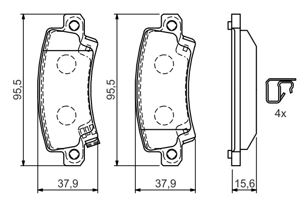 0 986 424 790 Bosch Brake Pad Set, Disc Brake for Toyota