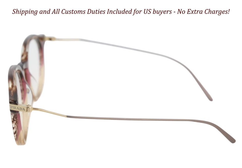 PRADA 0PR06YV Hombres Anteojos OS Marrón Estampado Ovel Demo Lente Logo PVP €431 Foto 4 de 4