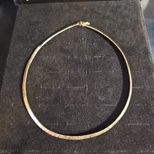 Sterling Silver/925 Gold-Tone  Omega Chain Necklace, 18" FAS Italy