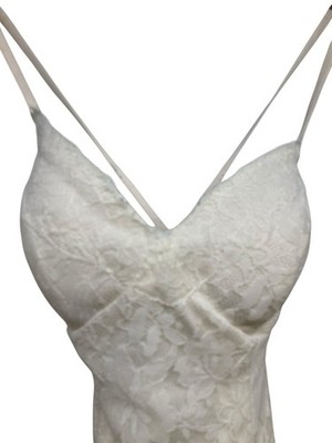 Galina Dress 2 Ivory Lace Zip Button Padded Sleeveless Maxi Padded