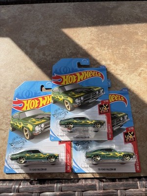 1 2020 Hot Wheels HW Flames Green  73 Ford Falcon XB Lot Of 3