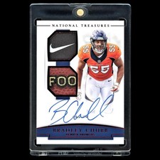 Bradley Chubb 1/1 2018 National Treasures Rookie NFL Gear Sig Combos Laundry Tag