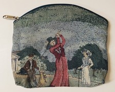 Vintage Tolon Golf Coin Purse 70s 80s Tapestry Change Purse USA Made Small Bag